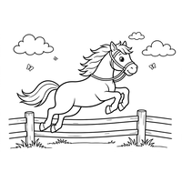 Majestueus paard dat over een hek springt