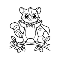 Superhero Raccoon on a Branch