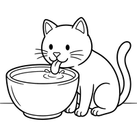 Kucing Bahagia Minum Air