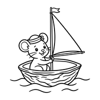 Topolino Marinaio su una Barchetta