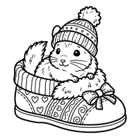 Søt Hamster i en Vinterstøvel