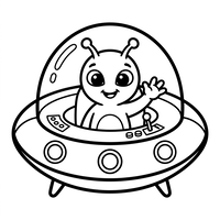 Extraterestru Prietenos într-un UFO