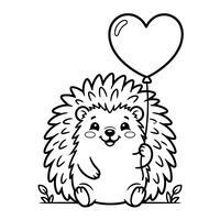Süßer Igel mit Herzballon