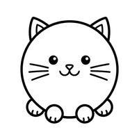 Adorable Round Kitty Cat