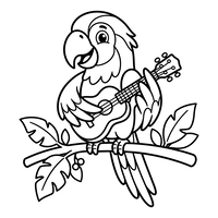 Loro Musical en una Rama
