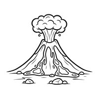 Uitbarstende Vulkaan met Stromende Lava