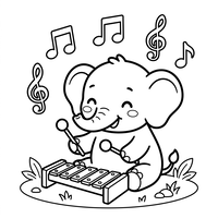 Elefant Mic Muzical cu Xilofon