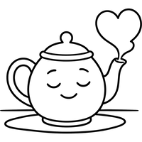 Blije Theepot met Hartvormige Stoom