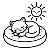 Sleeping Kitten in the Sunshine