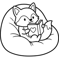 Renard Confortable Lisant un Livre