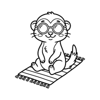 Studious Otter on a Rug