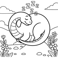 Sleeping Baby Dinosaur on a Hill