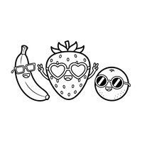 Cool Fruits with Sunglasses