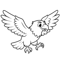 Glad Tecknad Örn Flyger