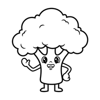 Glad Vinkande Broccolifigur