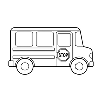 Ônibus Escolar com Placa de Pare