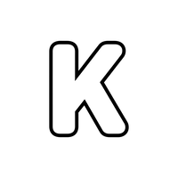 Huruf Kapital K Gaya Gelembung