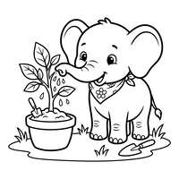 Elefantinho Jardinando