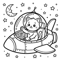 Astronaut Kitten in Space