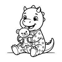 Baby Dragon with Teddy Bear