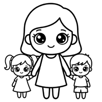 Moeder, Dochter, Zoon: Leuke Familie