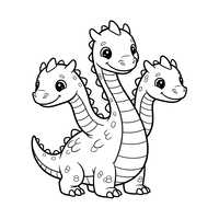 Dragon Drăguț cu Trei Capete