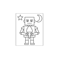 Robot Fericit cu Cornet de Înghețată, Stea și Lună