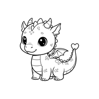 Dragon Drăguț Bebelus cu Coadă în Formă de Inimă