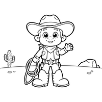 Sød Cowboy Vinker Hej