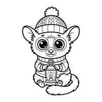 Mignon Lémurien d'Hiver avec Lanterne