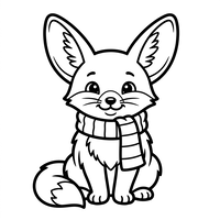 Lindo zorrito con bufanda de invierno