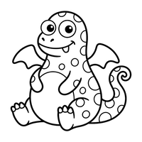 Dragão Bebê Fofo e Pintado