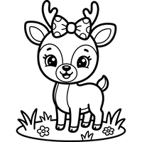 Cute Baby Deer with Bow