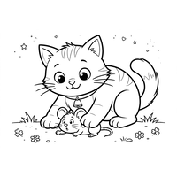 Vänlig Kattunge och Liten Mus