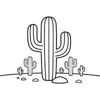 Woestijnlandschap met Cactussen