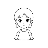 Personnage de Jeune Fille Heureuse