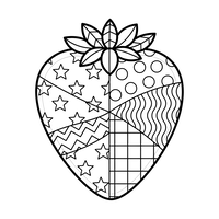 Patterned Strawberry Ready for Coloring