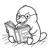 Ornitorinco Studioso che Legge un Libro