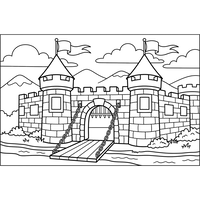 Grand Medieval Castle with Drawbridge