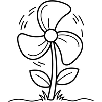 Flor Molinillo Girando en el Pasto