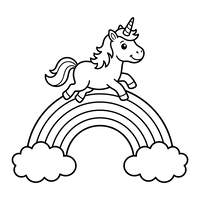 Unicórnio Mágico no Arco-íris