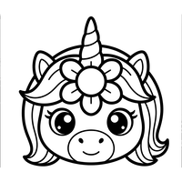 Cute Unicorn with Flower Headband