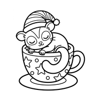 Hamster Endormi dans une Tasse Étoilée