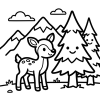 Cute Baby Deer in the Mountains