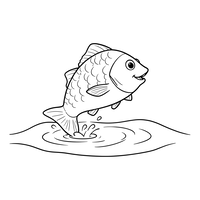 Peixe Feliz Saltando Para Fora da Água