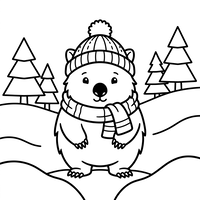 Süßer Eisbär in Winterkleidung