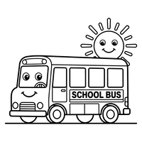Blije Schoolbus en Zonnige Dag