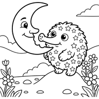 Lua Amigável e Criatura Estrelada