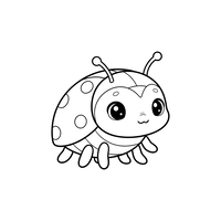 Bezaubernder Kawaii Marienkäfer