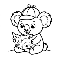Adventurous Koala with Treasure Map